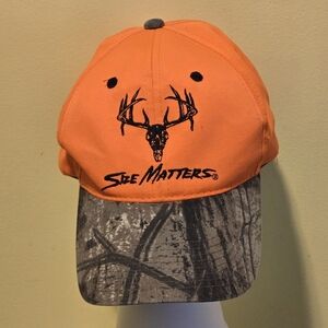 Outdoor Cap Co Size Matters Buck Skull Camouflage Q3 Neon Orange Camo Cap